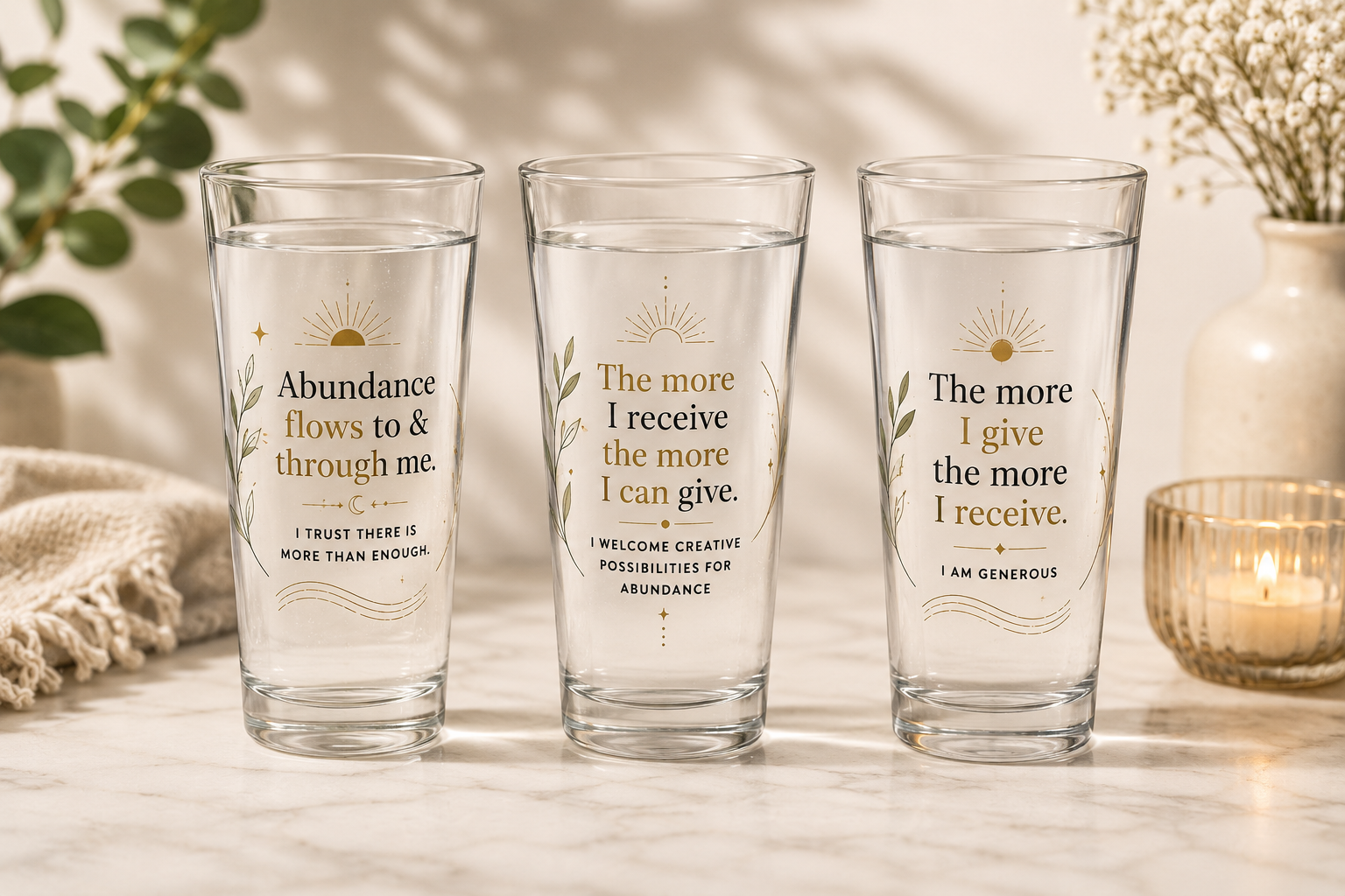 The Abundance Cycle Collection - 3 Glass Set