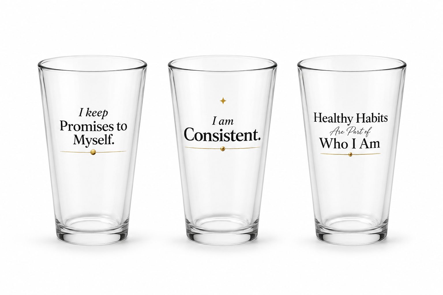 Healthy Habits Collection - 3 Glass Set