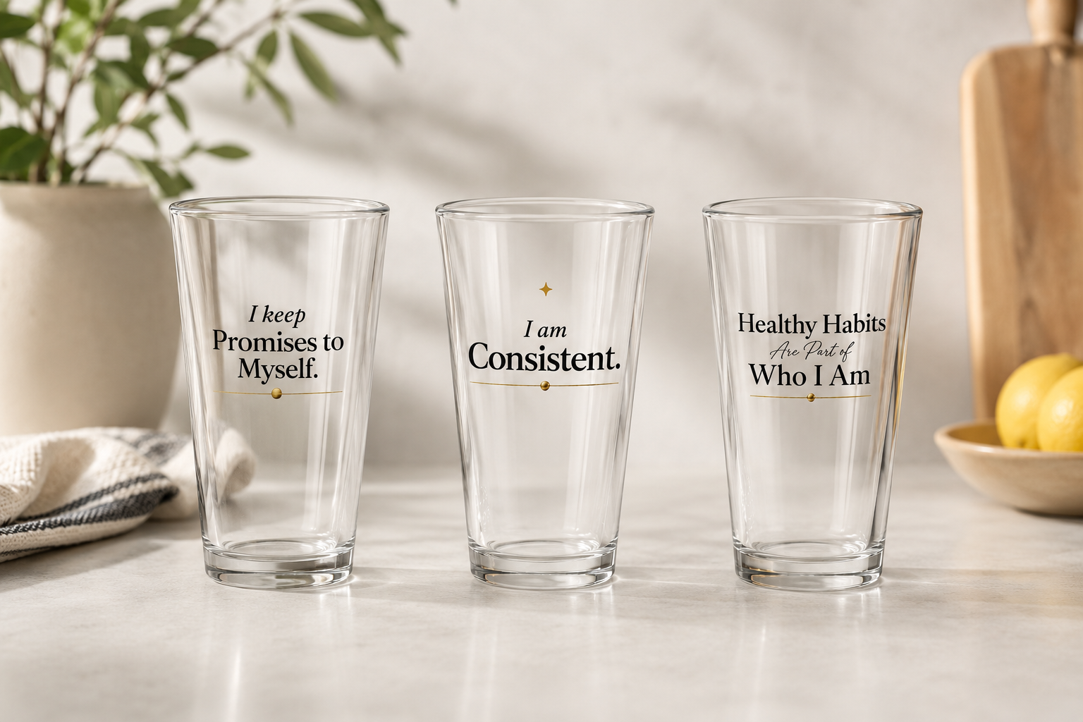 Healthy Habits Collection - 3 Glass Set