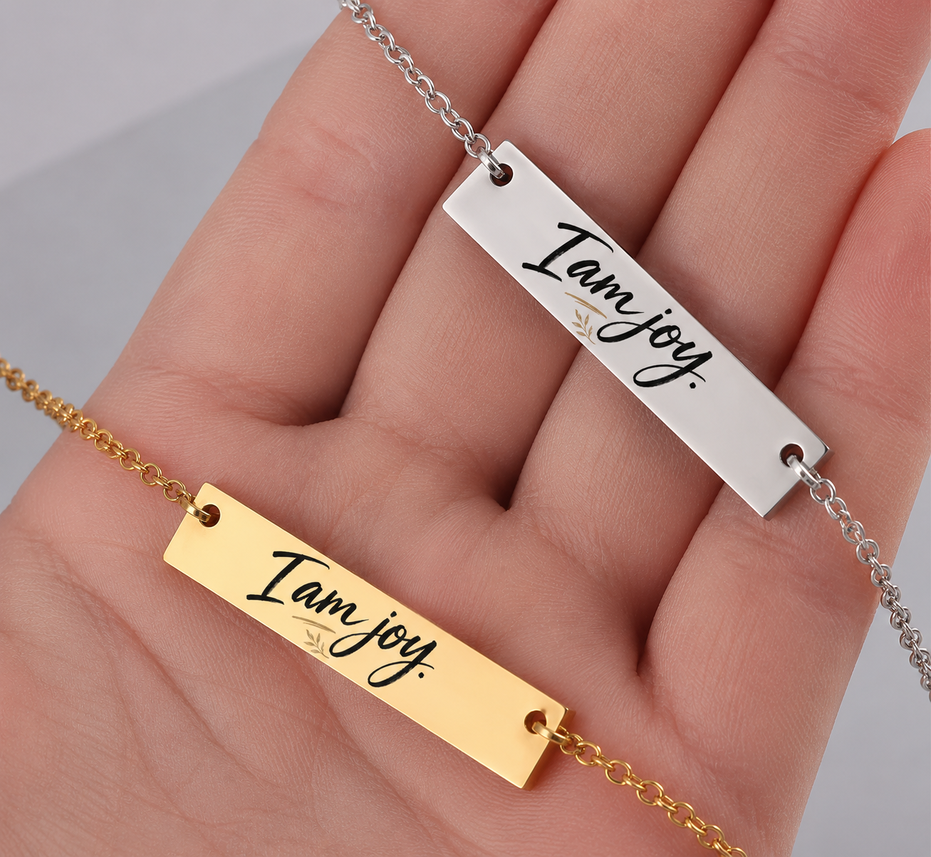 I Am Joy Bar Necklace