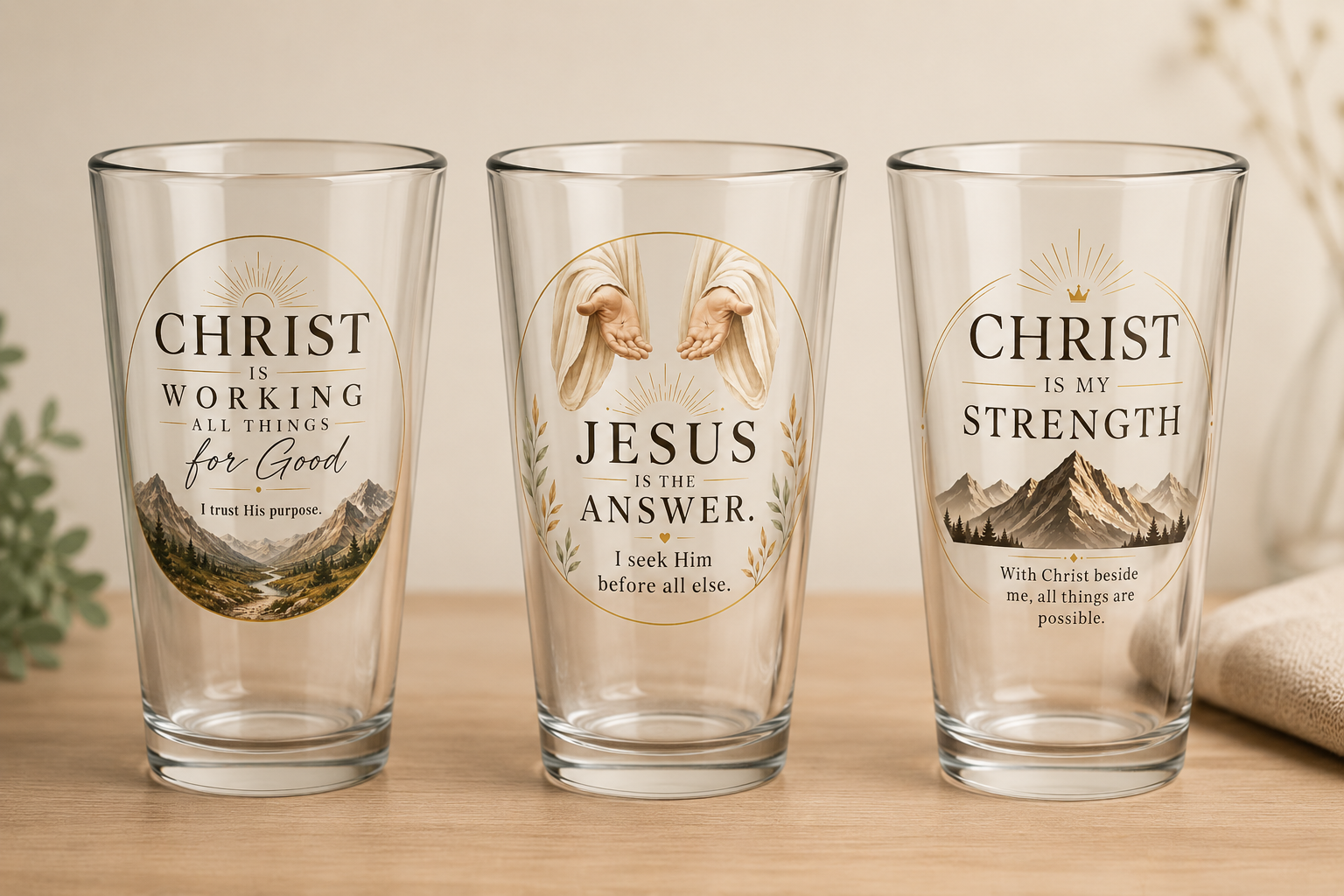 The Anchored in Christ Collection - 3 Glass Set