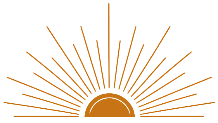 Sunburst design with radiating lines on a white background