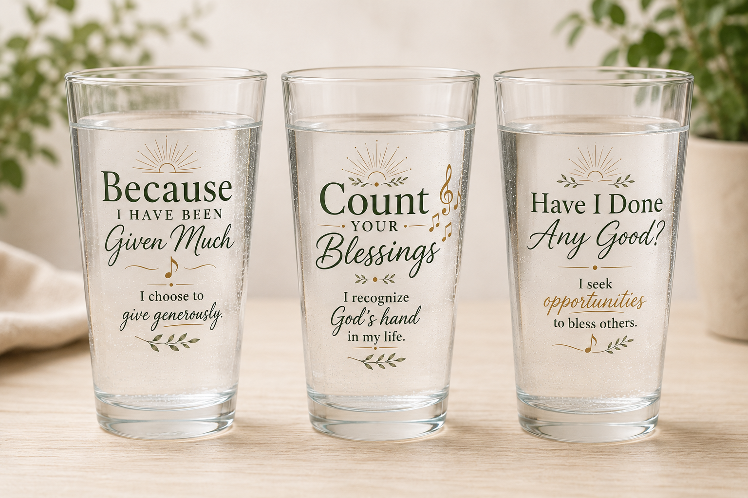 The Grateful Heart Collection - 3 Glass Set